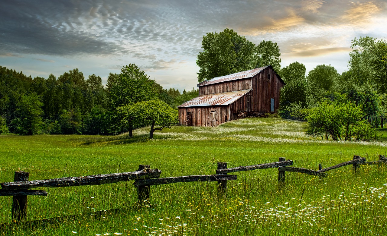 meadow, barn, wood fence-6856697.jpg